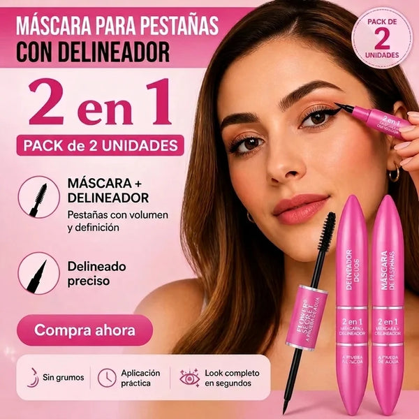 Delineador y Máscara Pestañas 2 en 1
